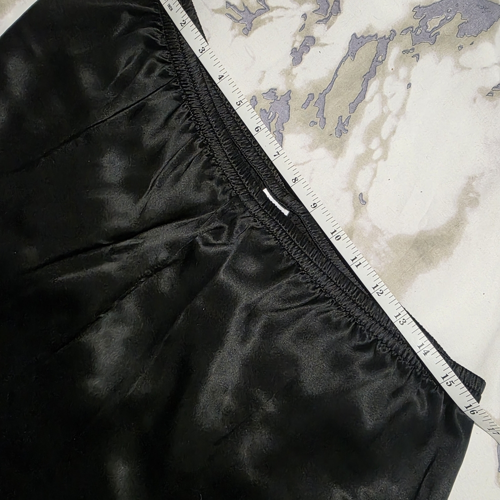 NWT Amazing Women's Black 100% Mulberry Silk  Pajama with White Piping, Size XXL - Picture 8 of 16